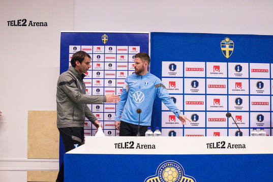 Malmö FFs tränare Milos Milojevic och Lasse Nielsen