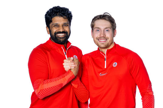 Thilip Thangarasa and Johan Færaas of the Norwegian