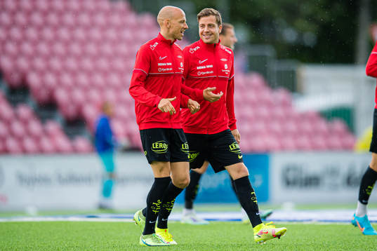 Ruben Kristiansen and Frederik Lindbøg Børsting of Brann