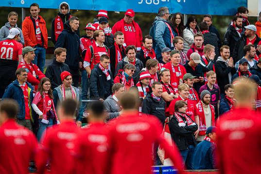 Spectators in the stands