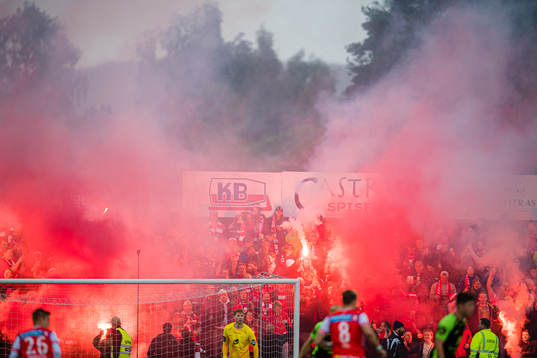 Spectators in the stands celebrates