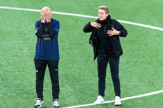 Rosengårds Erling Nilsson och sportchef Therese Sjögran