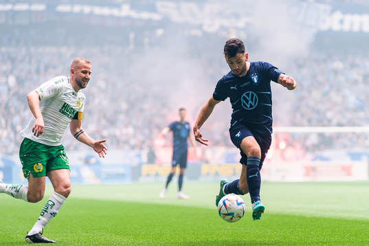 Hammarbys Darijan Bojanic och Malmö FFs Erdal Rakip