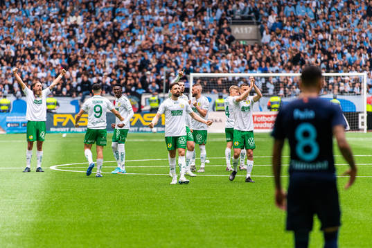 Hammarbys spelare jublar