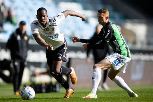 Oskarshamns Marcus Abina Korang och GAIS Julius Lindberg