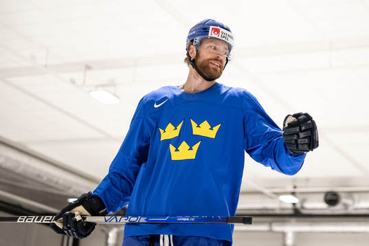 Adam Larsson of Sweden at a practice session