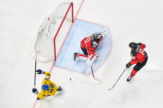 William Nylander of Sweden celebrates