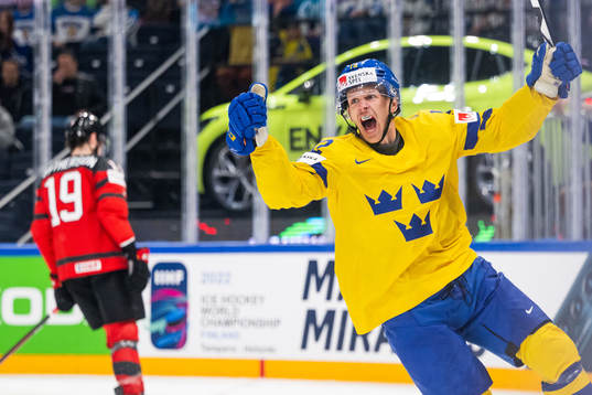 Max Friberg of Sweden celebrates