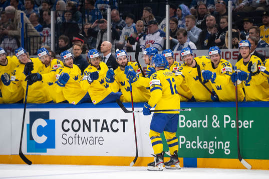Max Friberg of Sweden celebrate