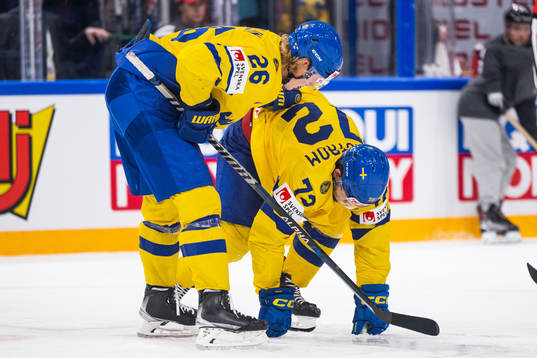 Emil Bemström of Sweden in pain and receives attention
