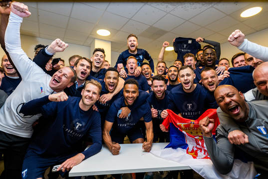 Malmö FFs spelare jublar