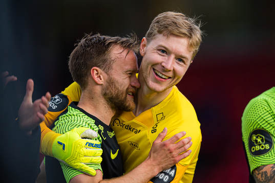 Bård Finne and Mathias Lønne Dyngeland of Brann