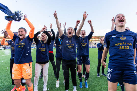 Rosengårds spelare jublaer