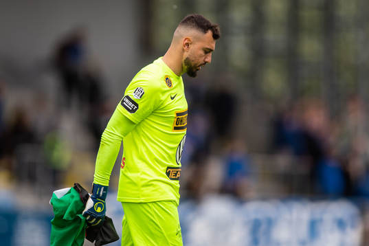 Landskronas målvakt Amr Kaddoura deppar
