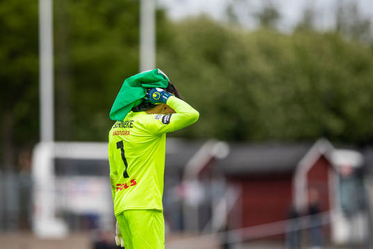 Landskronas målvakt Amr Kaddoura deppar