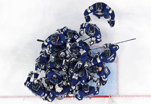 Players of Finland celebrate