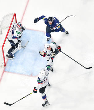 Karson Kaulman , Andrew Peeke and goaltender Jeremy Swayman