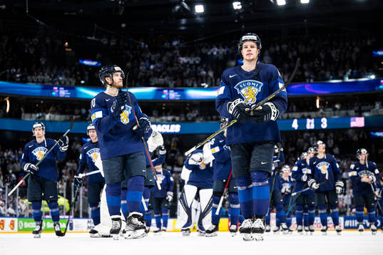 Joel Armia of Finland celebrate with teammates
