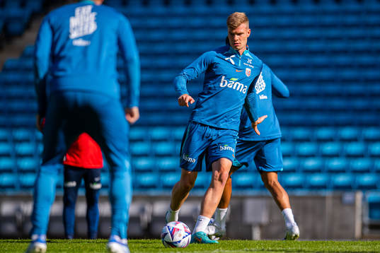 Alexander Sørloth of the Norwegian national football team