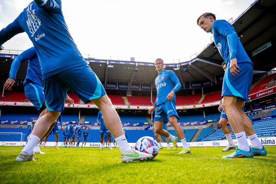 Erling Braut Haaland and Marcus Holmgren Pedersen of the