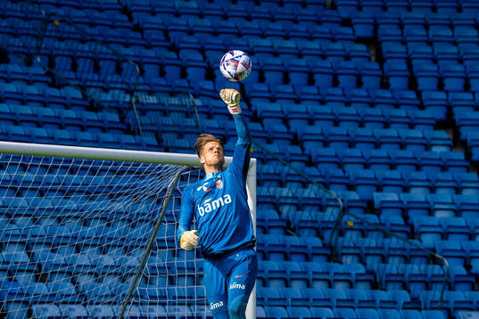 Goalkeeper Ørjan Håskjold Nyland of the Norwegian
