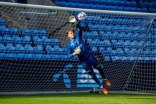 Goalkeeper Ørjan Håskjold Nyland of the Norwegian