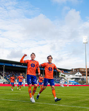 Isak Dybvik Määttä of Aalesund celebrates