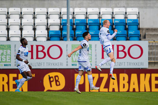 Peter Nysted Therkildsen of Haugesund celebrates