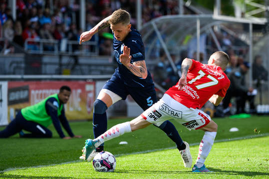 Malmö FFs Sören Rieks och Degerfors Anton Kralj