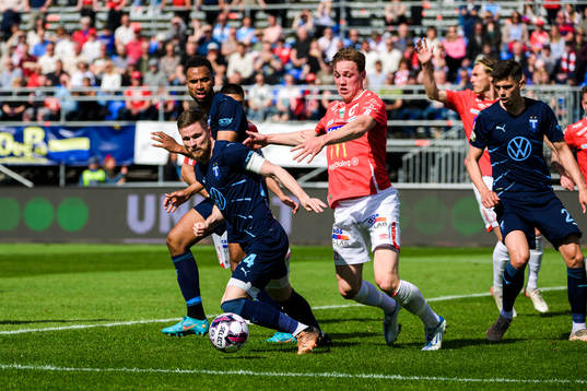 Malmö FFs Lasse Nielsen och Degerfors Adam Carlén
