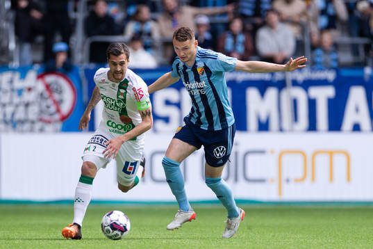 Varbergs Jon Birkfeldt och Djurgårdens Piotr Johansson