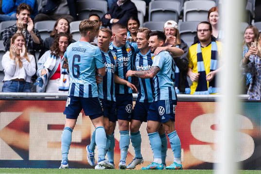 Djurgårdens Hampus Finndell jublar