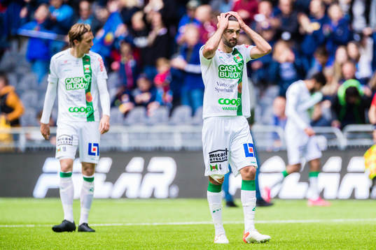Varbergs Hampus Zachrisson och Oliver Stanisic deppar