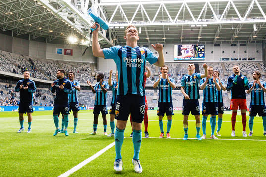 Djurgårdens Hampus Finndell jublar