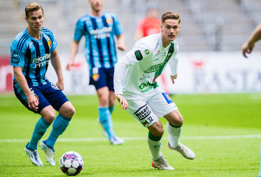 Djurgårdens Hampus Finndell och Varbergs Des Kunst
