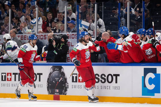 David Pastrnak and Michal Jordán of Czech Republic