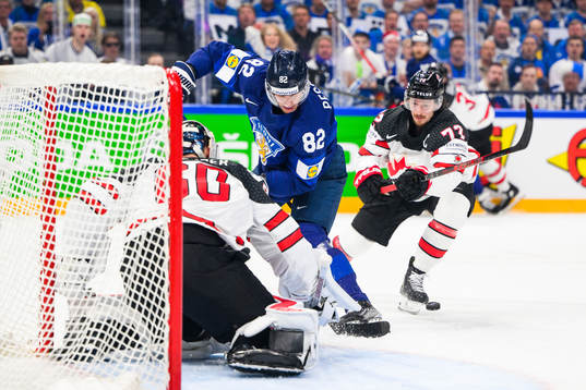 Harri Pesonen of Finland and Thomas Chabot of Canada
