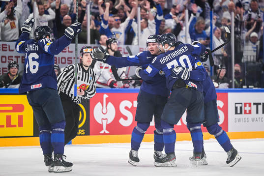Mikael Granlund of Finland celebrates