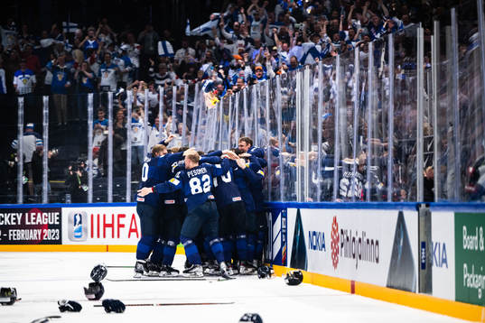 Players of Finland celebrates
