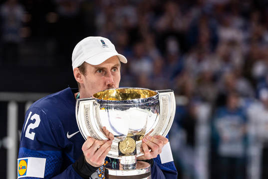 Marko Antilla of Finland celebrates with the trophy