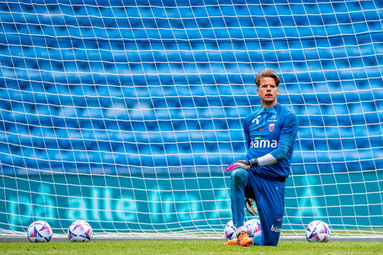 Goalkeeper Ørjan Håskjold Nyland of the Norwegian