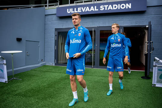 Alexander Sørloth and Marcus Holmgren Pedersen of the