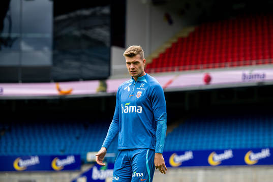 Alexander Sørloth of the Norwegian national football team