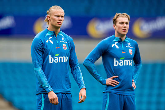 Erling Braut Haaland and Kristian Thorstvedt of the