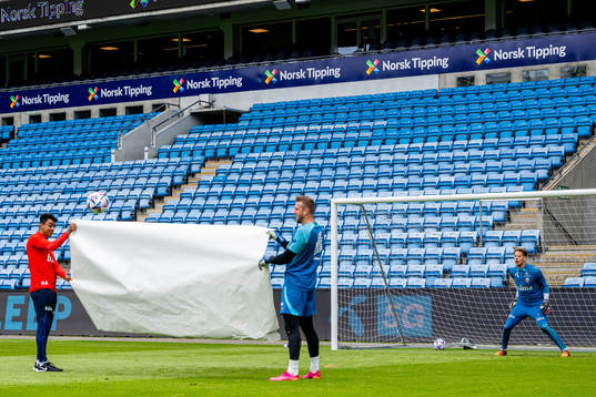 Goalkeeper Ørjan Håskjold Nyland of the Norwegian