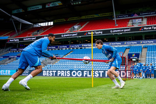 Joshua King and Mathias Normann of the Norwegian national