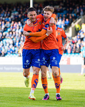 Oscar Solnørdal of Aalesund celebrates