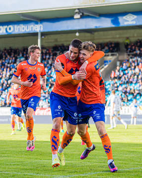 Oscar Solnørdal of Aalesund celebrates