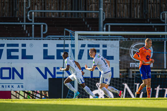 Alioune Ndour of Haugesund celebrates