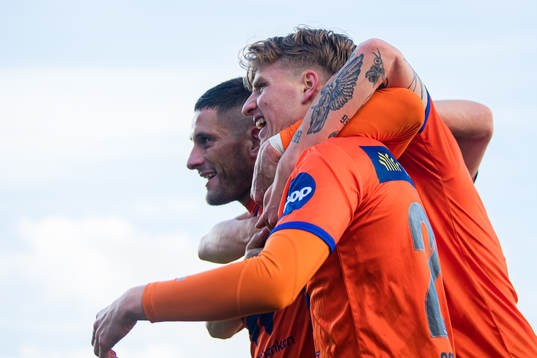 Oscar Solnørdal of Aalesund celebrates